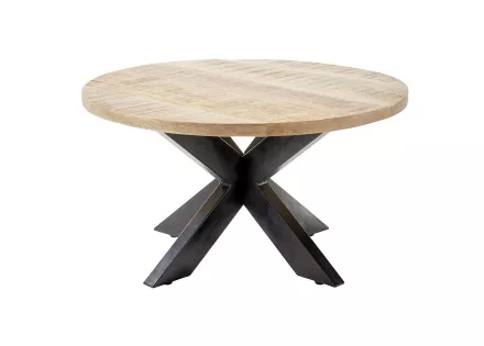 Table basse ronde bois et noir 80 cm Eldorado