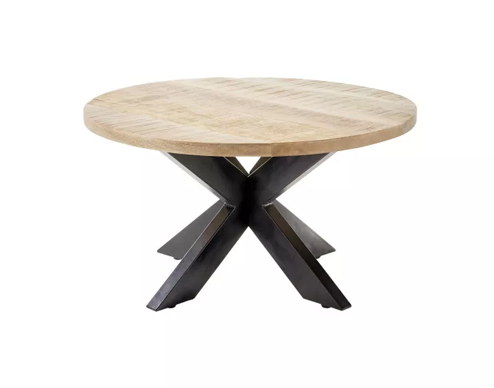 Table basse ronde bois et noir 80 cm Eldorado