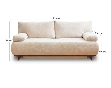 Canapé droit 3 places convertible Pet Friendly Cristal - Best Mobilier