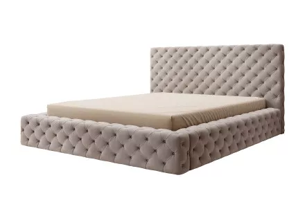 Lit coffre 140x200 cm sommier inclus en velours Christiana