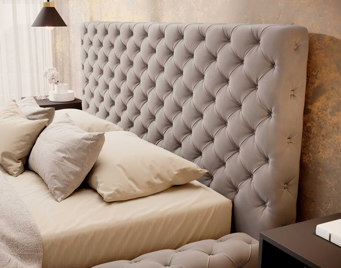 Lit coffre 160x200 cm sommier inclus en velours Christiana