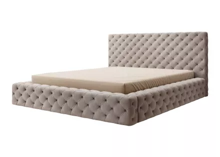 Lit coffre 160x200 cm sommier inclus en velours Christiana