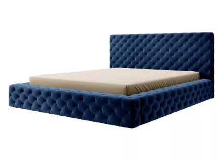 Lit coffre 180x200 cm sommier inclus en velours Christiana