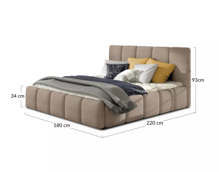 Lit coffre 160x200 cm sommier inclus en velours Lucea