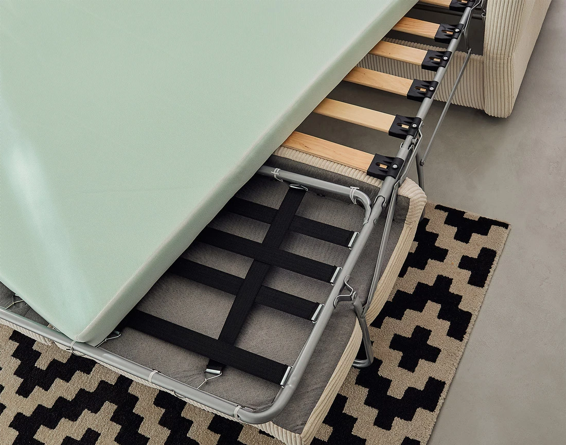 Canapé MAHO 2 places convertible express quotidien velours côtelé - Best Mobilier
