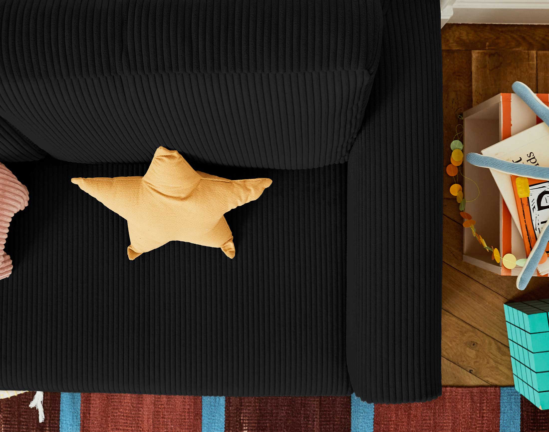 Canapé 2 places convertible déplimousse en velours côtelé Marilia