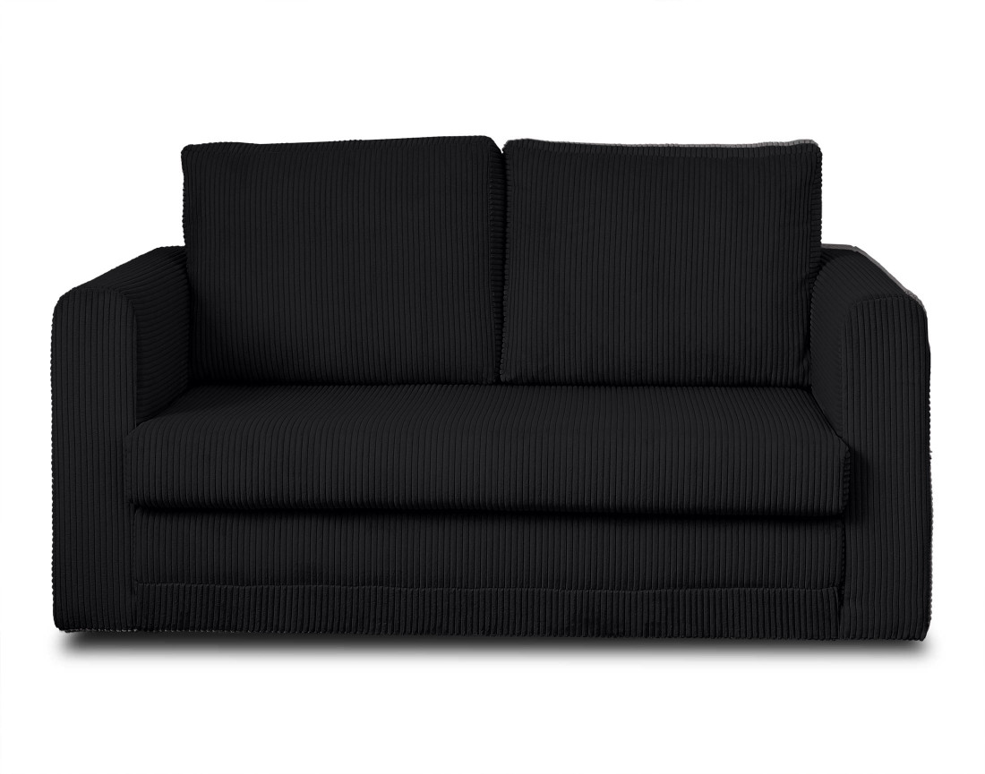 Canapé 2 places convertible déplimousse en velours côtelé Marilia