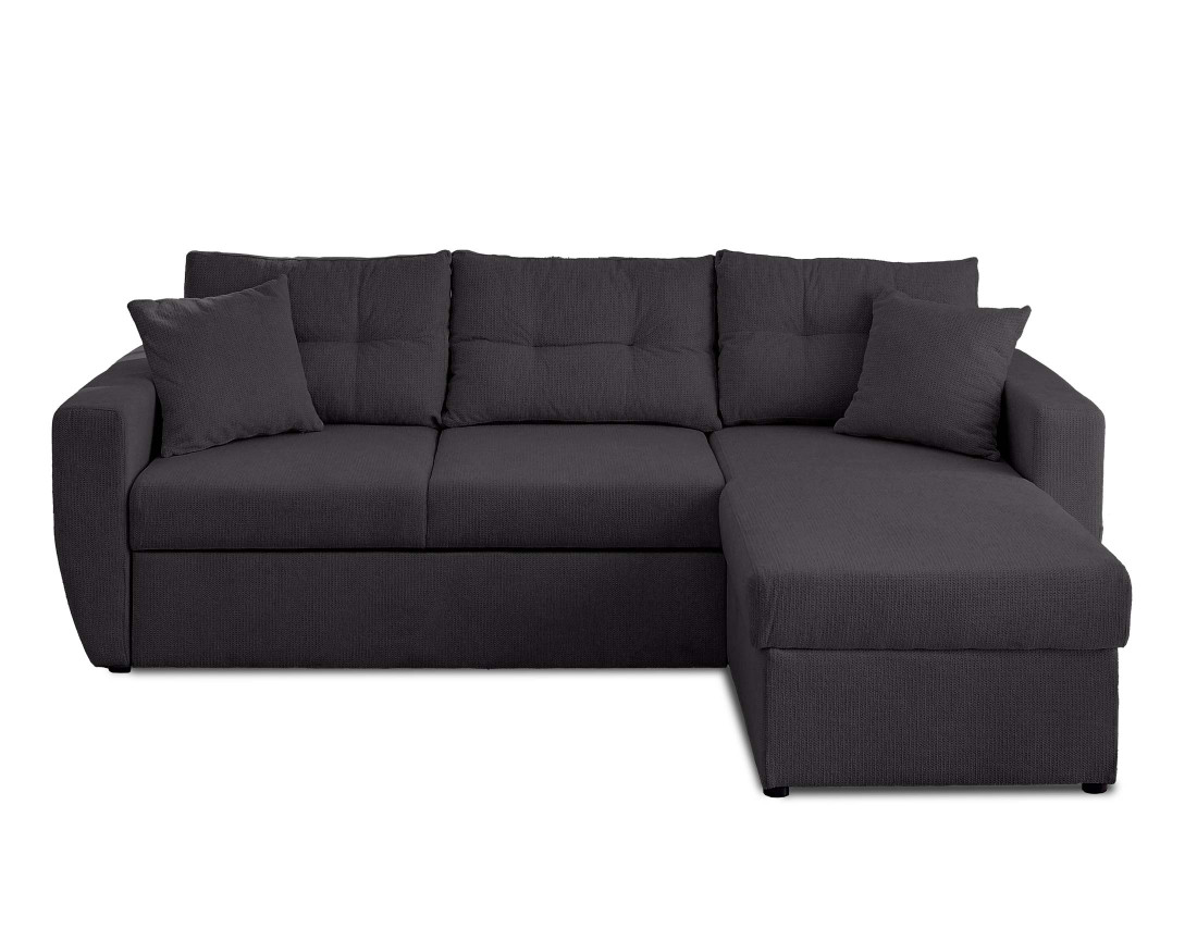 Canapé d'angle réversible 4 places convertible avec coffre en tissu texturé Astoria