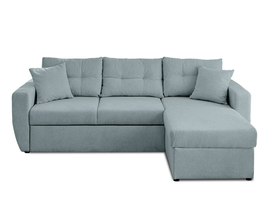 Canapé d'angle réversible 4 places convertible avec coffre en tissu texturé Astoria