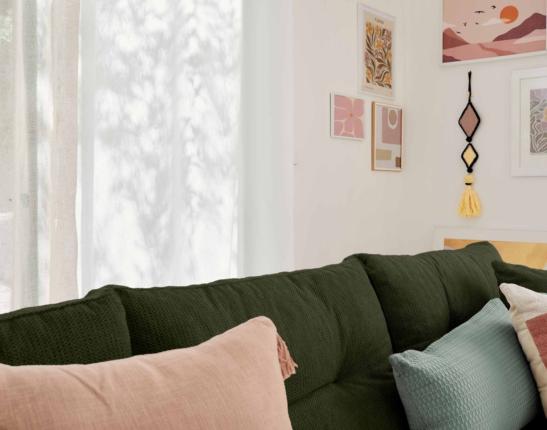 Canapé d'angle réversible 4 places convertible avec coffre en tissu texturé Astoria