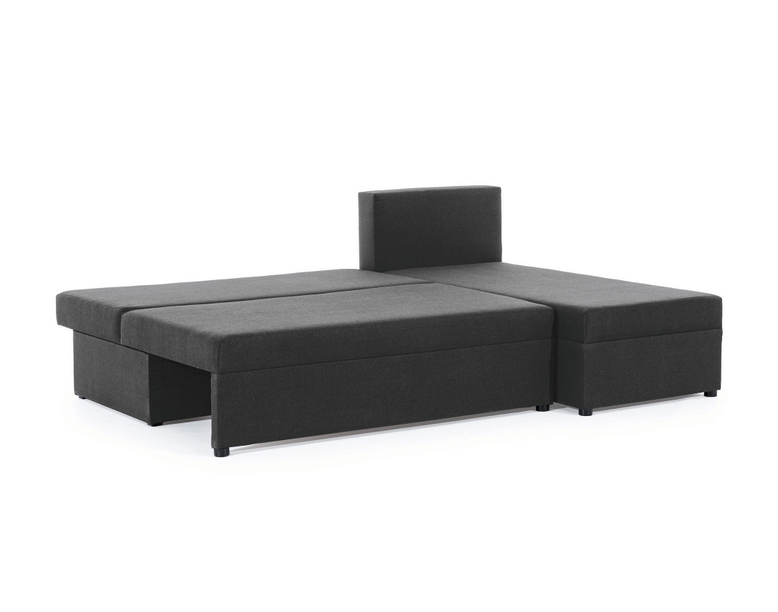 Canapé d'angle réversible 4 places convertible avec coffre en tissu Numancia Canapé d'angle réversible 4 places convertible avec coffre en tissu Numancia