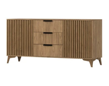 Buffet bas bois 3 tiroirs et 2 portes 150 cm Portmore