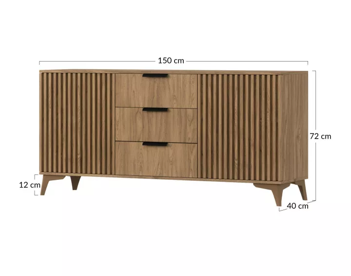 Buffet bas bois 150 cm Portmore