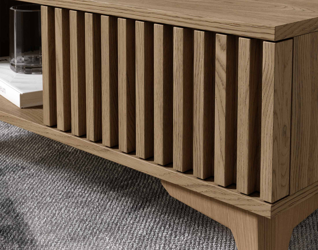 Table basse en bois 1 tiroir et 1 niche 80 cm Portmore