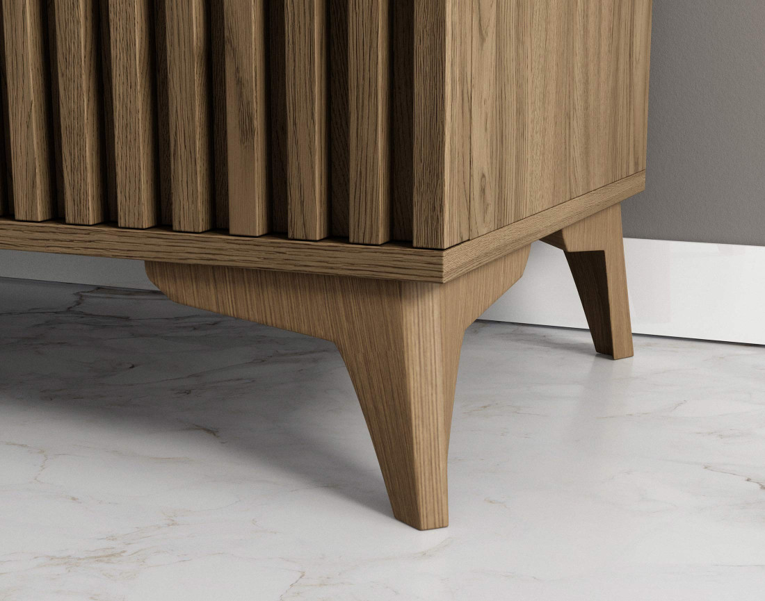 Meuble TV en bois 2 portes et 2 niches 150 cm Portmore