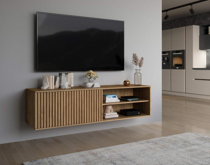 Meuble TV suspendu en bois 150 cm Portmore