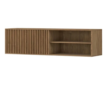 Meuble TV suspendu en bois 2 niches et 1 porte 150 cm Portmore