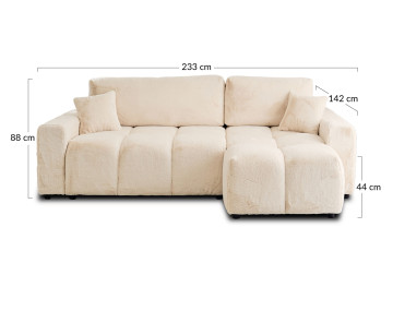 Canapé d'angle réversible 4 places convertible Crocus - Best Mobilier