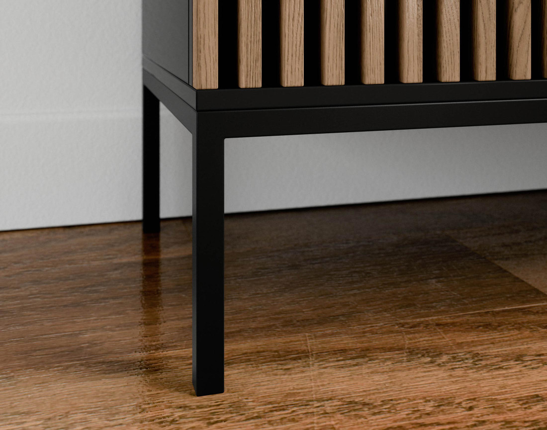 Buffet bas bois et noir 150 cm Savanna