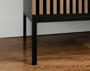 Buffet bas bois et noir 3 tiroirs et 2 portes 150 cm Savanna