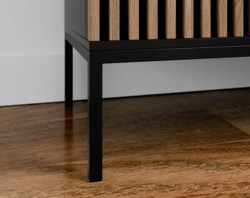 Buffet bas bois et noir 3 tiroirs et 2 portes 150 cm Savanna