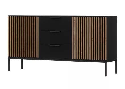 Buffet bas bois et noir 150 cm Savanna