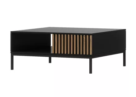 Table basse bois et noir 80 cm Savanna