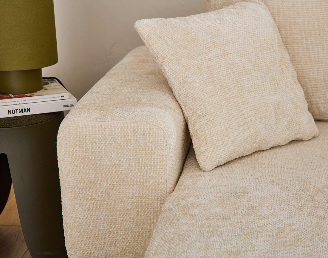 Canapé d'angle réversible 4 places convertible avec coffre en velours texturé Milan