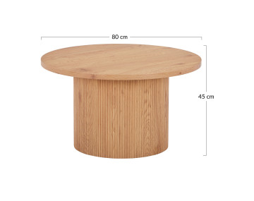 Table basse ronde en bois 80 cm Oliva