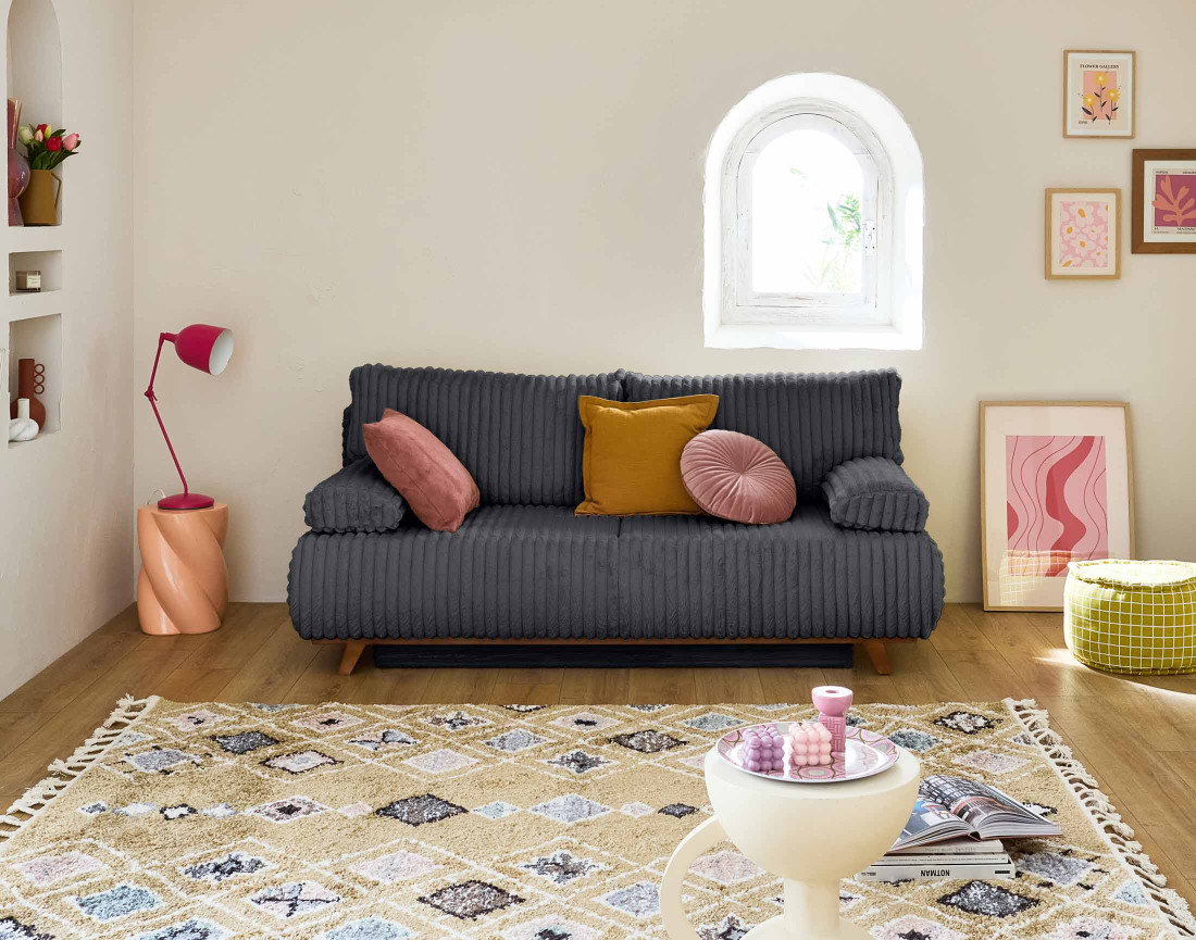 Canapé droit 3 places convertible Cristal - Best Mobilier