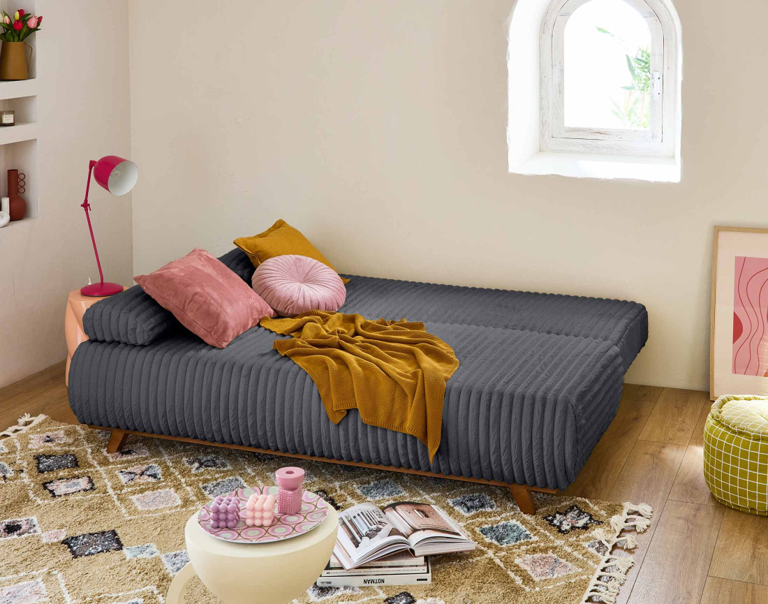 Canapé droit 3 places convertible Cristal - Best Mobilier