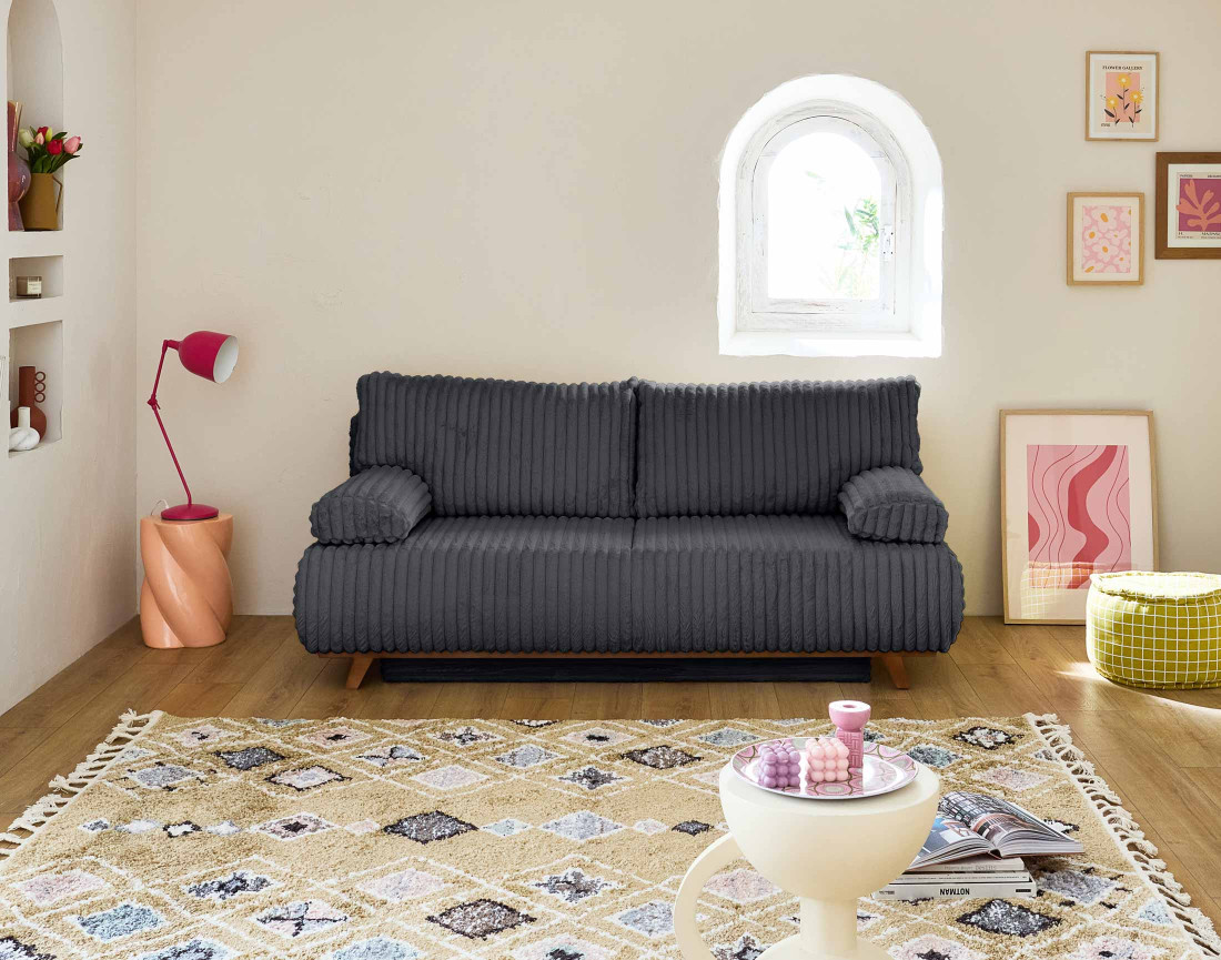 Canapé droit 3 places convertible Cristal - Best Mobilier