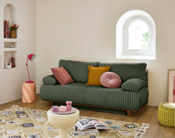 Canapé droit 3 places convertible Cristal - Best Mobilier
