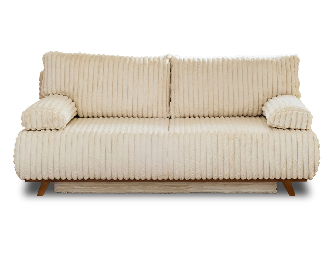 Canapé 3 places convertible avec coffre en fausse fourrure côtelée Cristal Canapé 3 places convertible avec coffre en fausse fourrure côtelée Cristal