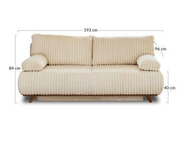 Canapé droit 3 places convertible Cristal - Best Mobilier