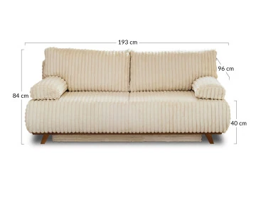 Canapé droit 3 places convertible Cristal - Best Mobilier