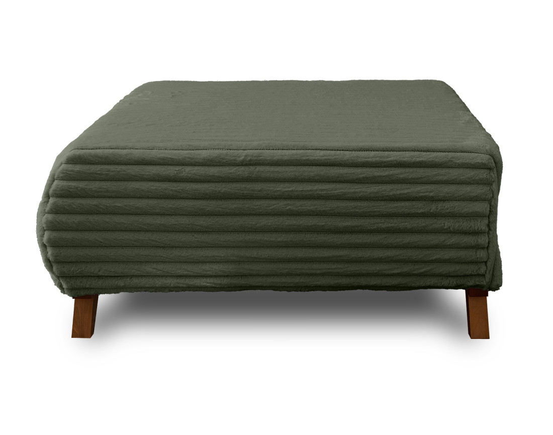 Pouf modulable 95 cm en fausse fourrure côtelée Cristal