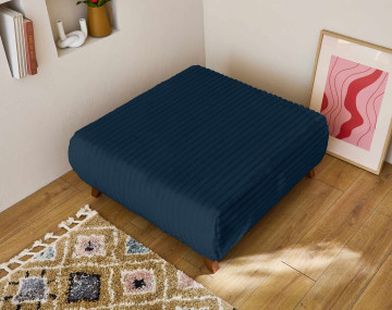 Pouf modulable 95 cm en fausse fourrure côtelée Cristal
