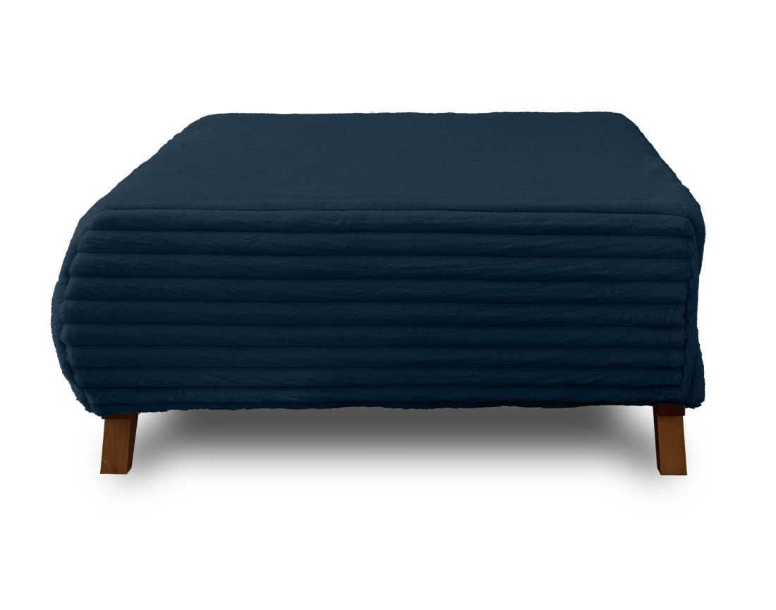 Pouf modulable 95 cm en fausse fourrure côtelée Cristal