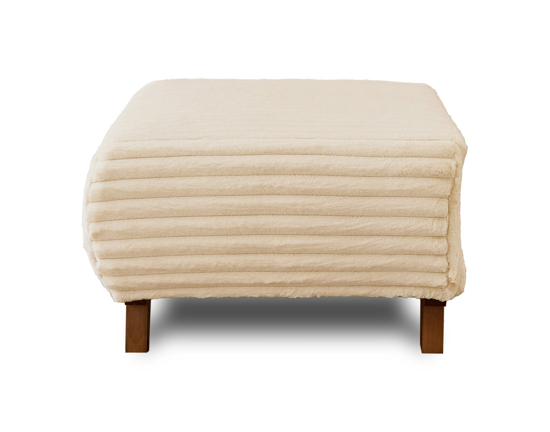 Pouf modulable 65 cm en fausse fourrure côtelée Cristal