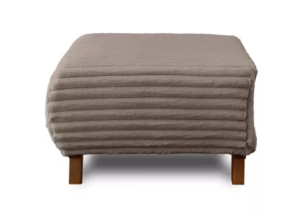 Pouf modulable 65 cm en fausse fourrure côtelée Cristal