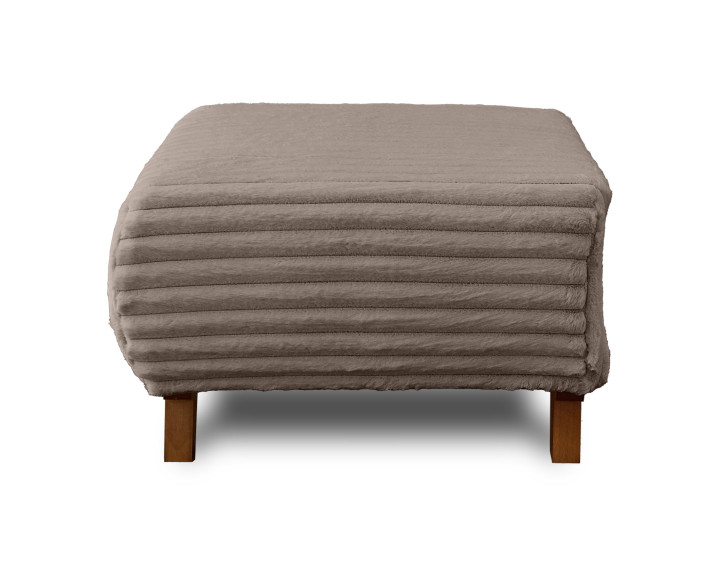 Pouf modulable 65 cm en fausse fourrure côtelée Cristal