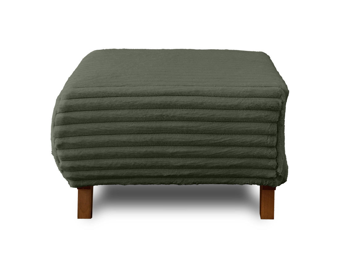 Pouf modulable 65 cm en fausse fourrure côtelée Cristal