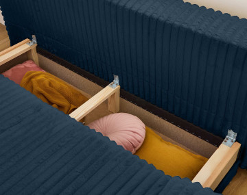 Canapé 3 places convertible avec grand pouf incurvé Cristal - Best Mobilier