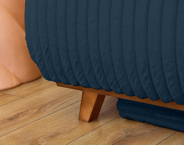 Canapé 3 places convertible avec grand pouf incurvé Cristal - Best Mobilier