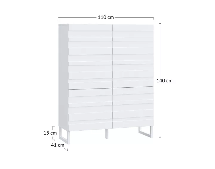 Buffet haut blanc 140x110 cm Sofia