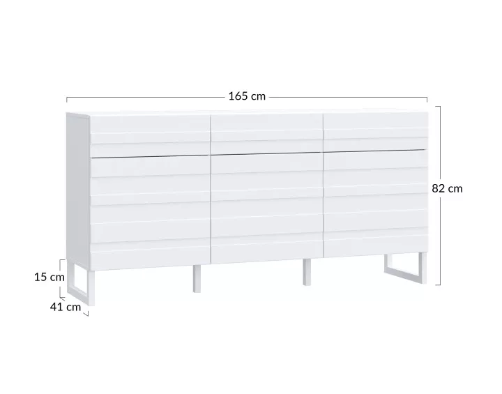 Buffet bas blanc 165 cm Sofia