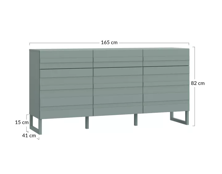 Buffet bas vert sauge 165 cm Sofia