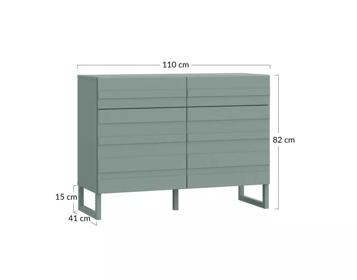 Buffet bas vert sauge 110 cm Sofia