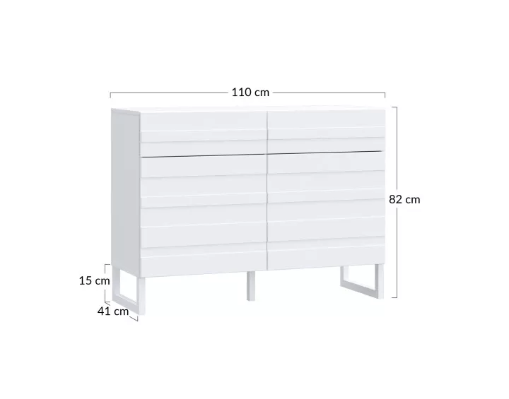 Buffet bas blanc 110 cm Sofia